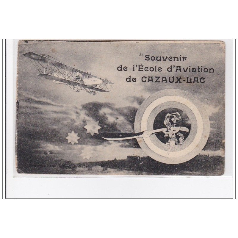 CAZEAUX-LAC : souvenir de l'ecole d'aviation de cazeaux-lac - tres bon etat