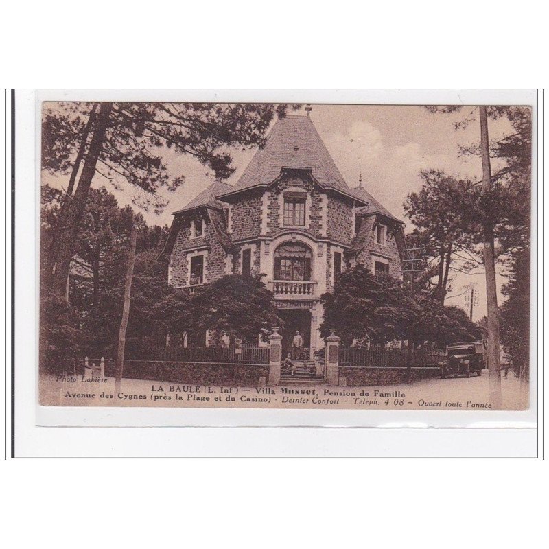 LA BAULE : villa musset, pension de famille, avenue des cygnes (pres la plage et du casino) - tres bon etat
