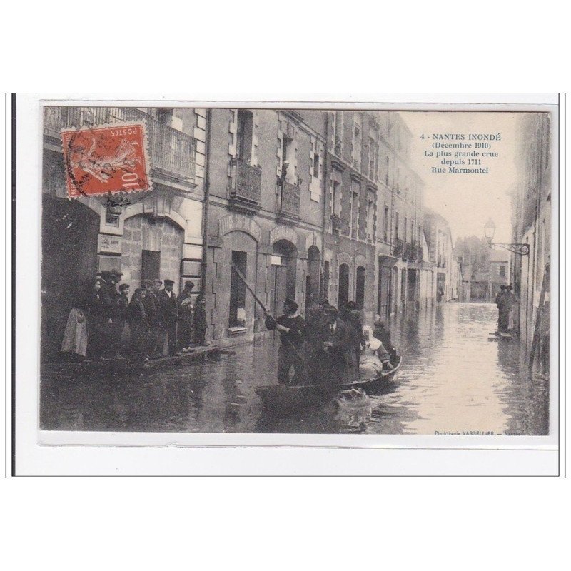 NANTES : la plus grande crue depuis 1711 rue marmontel - tres bon etat
