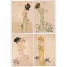 KIRCHNER RAPHAEL : D-28 : "gils with flowers at feet" série de 10 CPA - tres bon etat