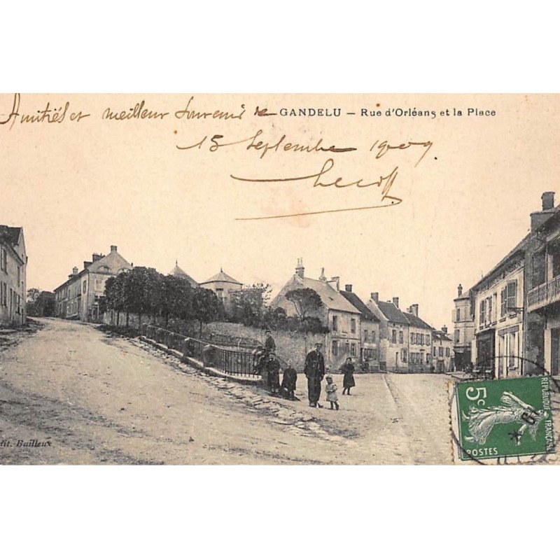 GANDELU : rue d'orleans et la place - etat