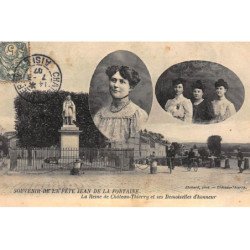 CHATEAU-THIERRY : souvenir de fete jean dela fontaine reine de chateau-thierry et demoiselles d'honneur - tres bon etat