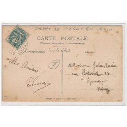 MAGNY-en-VEXIN : cachet de magny en vexin tettamanti maroquinerie foulard cravate - etat