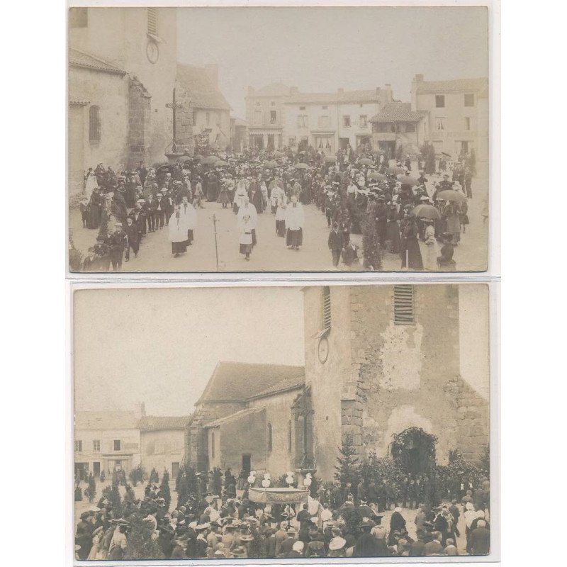 SAINT-MARTIN-D'ESTREAUX : procession 2 CPA - tres bon etat