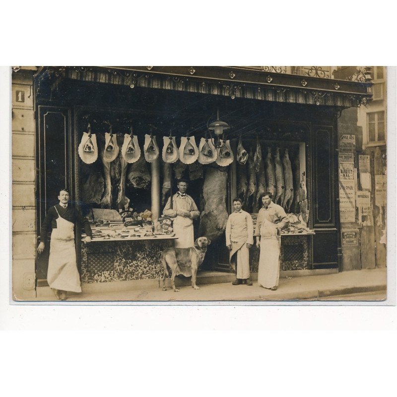 PARIS 12ème: carte photo du1 rue Sidi-Brahim, boucherie BRANELLEC - tres bon etat