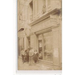 CARTE PHOTO A LOCALISER : gironde(?) bordeaux(?) cycles cavillac, automobile, pneu goodrich cavillac - tres bon etat