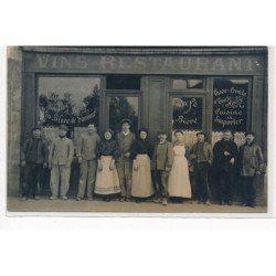 CARTE PHOTO A LOCALISER : paris(?) vins, restaurant, cafe - tres bon etat