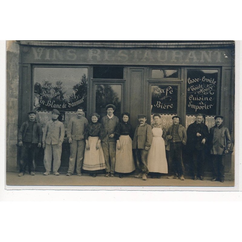 CARTE PHOTO A LOCALISER : paris(?) vins, restaurant, cafe - tres bon etat
