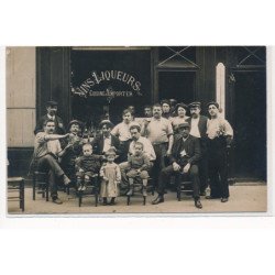 CARTE PHOTO A LOCALISER : paris(?) vins liqueurs, cuisine à emporter - tres bon etat