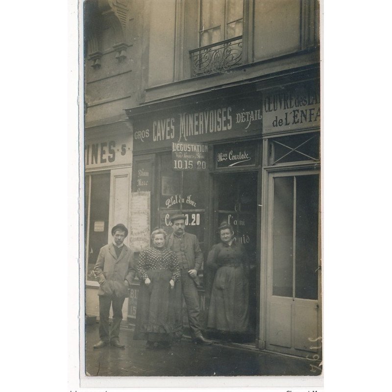 CARTE PHOTO A LOCALISER : paris(?)gros caves minervoises detail, Courlade - tres bon etat