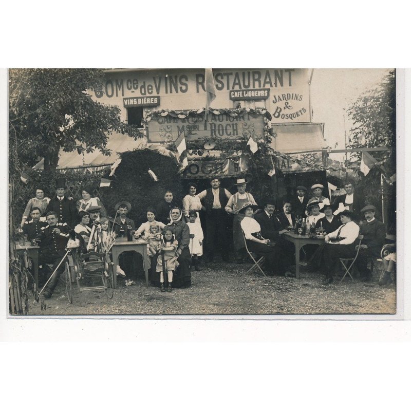 CARTE PHOTO A LOCALISER : commerce de vins restaurant cafe jardins & bosquets, Monsieur Roch - tres bon etat