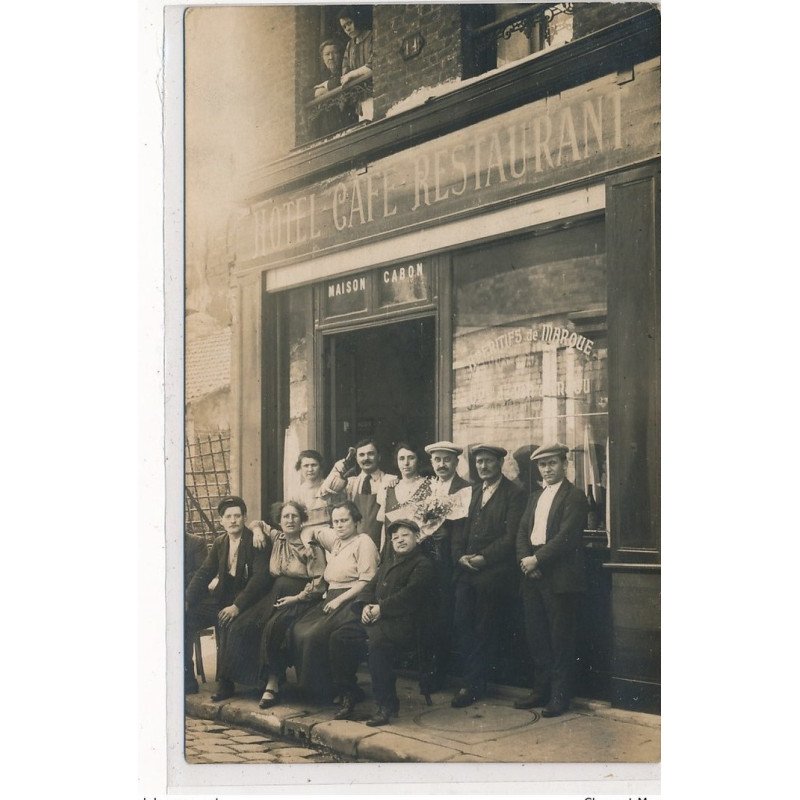 CARTE PHOTO A LOCALISER : paris(?) hotel cafe restaurant maison Cabon - tres bon etat