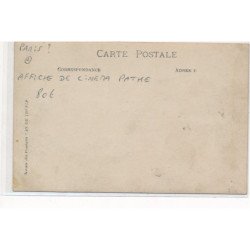 CARTE PHOTO A LOCALISER : paris(?) affiche de cinema pathe, restaurant A. Hugel billard - tres bon etat
