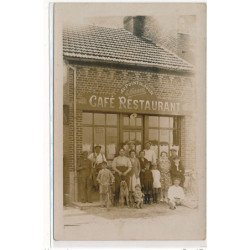 CARTE PHOTO A LOCALISER : cafe restaurant, "au point du jour" L. Grinon - tres bon etat