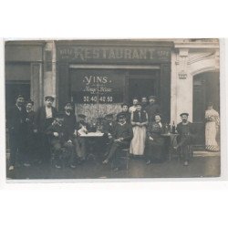 CARTE PHOTO A LOCALISER : paris(?) restaurant vins cafe biere - tres bon etat