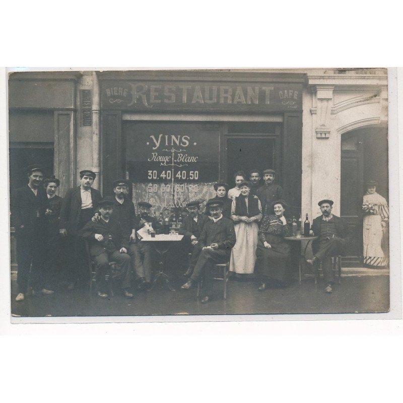 CARTE PHOTO A LOCALISER : paris(?) restaurant vins cafe biere - tres bon etat