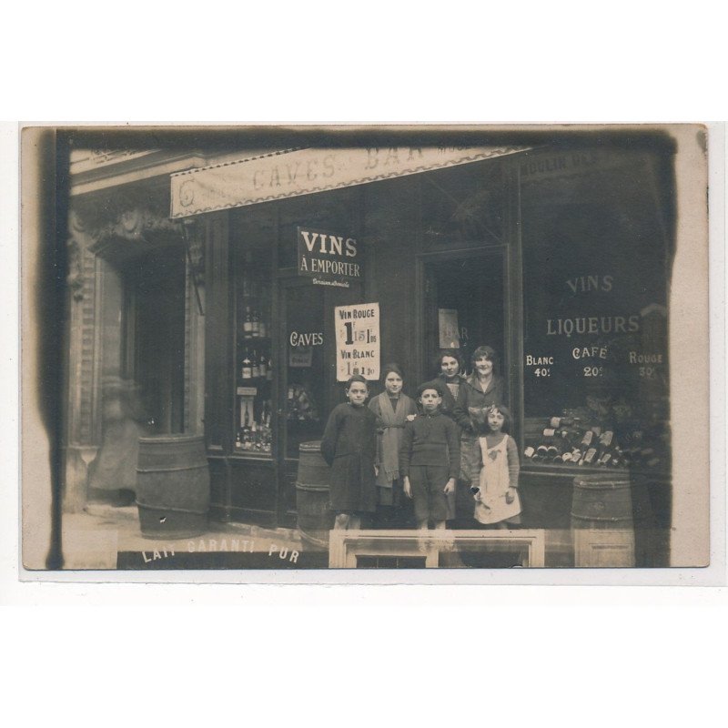 CARTE PHOTO A LOCALISER : paris(?) caviste, cafe - tres bon etat
