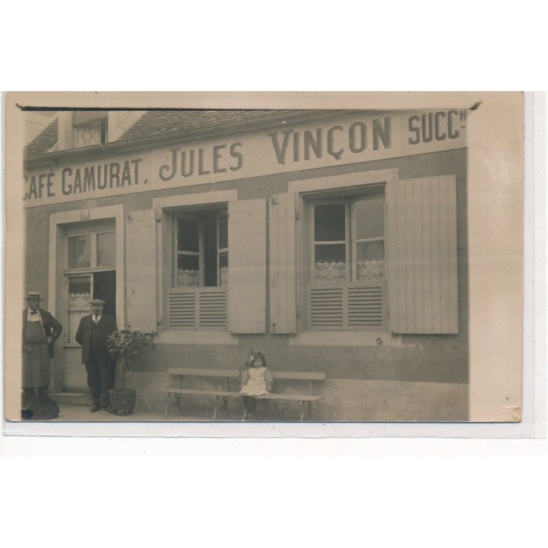 CARTE PHOTO A LOCALISER : cafe camurat jules vincon - tres bon etat