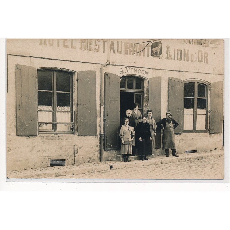 CARTE PHOTO A LOCALISER : hotel restaurant lion d'or, J. Vincon - tres bon etat