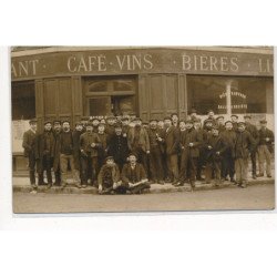 CARTE PHOTO A LOCALISER : paris(?) cafe vins bieres - tres bon etat