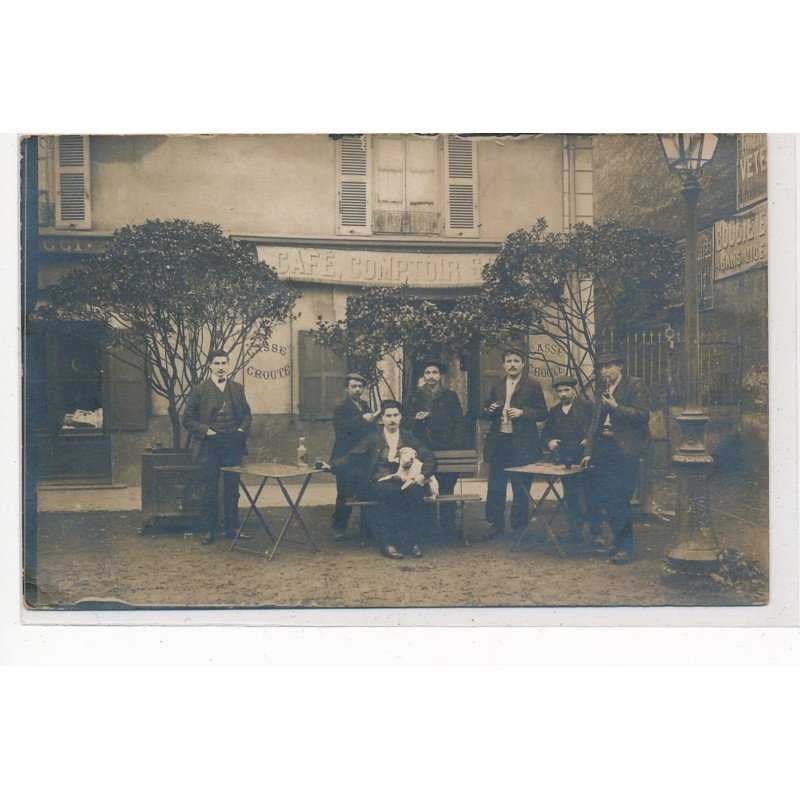CARTE PHOTO A LOCALISER : cachet du rhone, cafe comptoir, casse croute, apero - tres bon etat