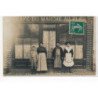 CARTE PHOTO A LOCALISER : picardie(?) cafe du marché au blé, Houziaux - tres bon etat