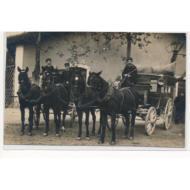 CARTE PHOTO A LOCALISER : attelage diligence - tres bon etat