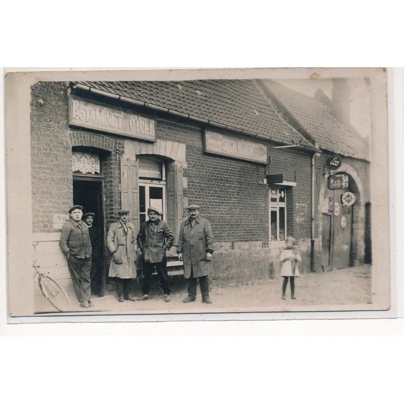 CARTE PHOTO A LOCALISER : jules herent, estaminet du cycle - tres bon etat