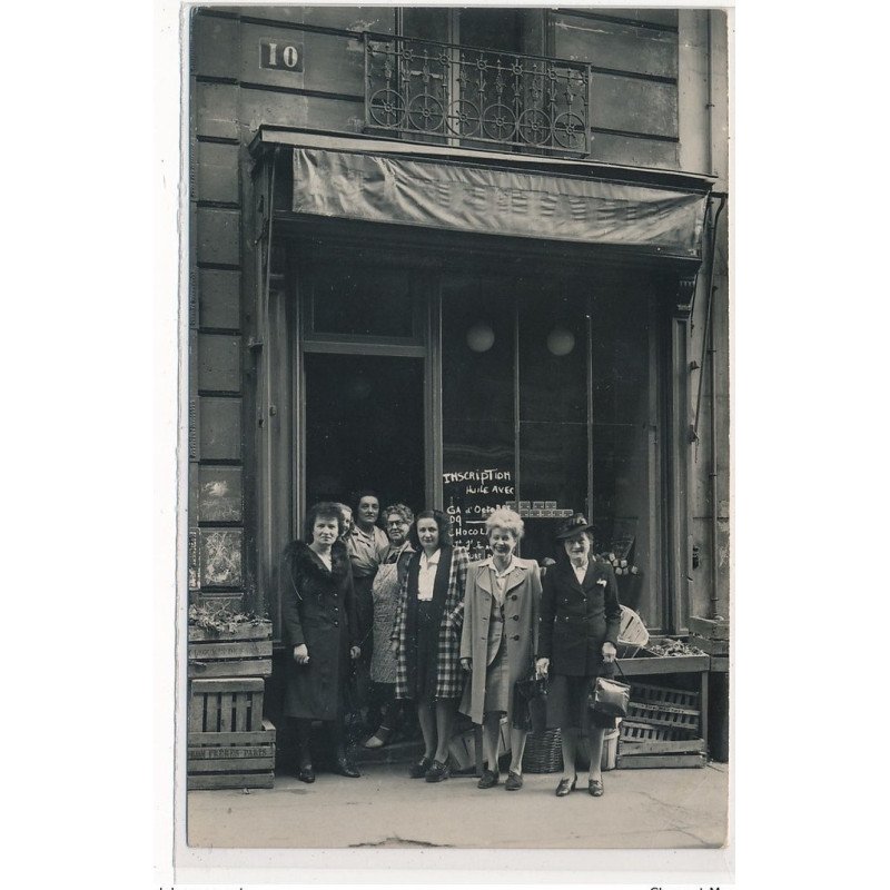CARTE PHOTO A LOCALISER : paris(?) epicerie - etat
