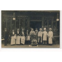 CARTE PHOTO A LOCALISER : paris(?) cuisinier, restaurant - tres bon etat