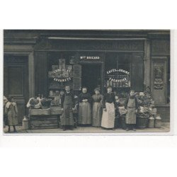 PARIS 15ème : carte photo de l'épicerie Bricard, chocolat des gourmets café grains trebucier  (20 rue  de Lourmel) - TBE
