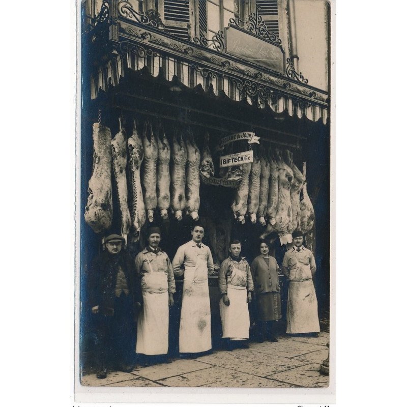 CARTE PHOTO A LOCALISER : boucherie, sainte ange - tres bon etat