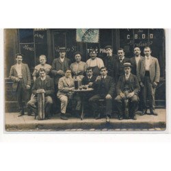 CARTE PHOTO A LOCALISER : paris(?) cafe, apero, vin - etat