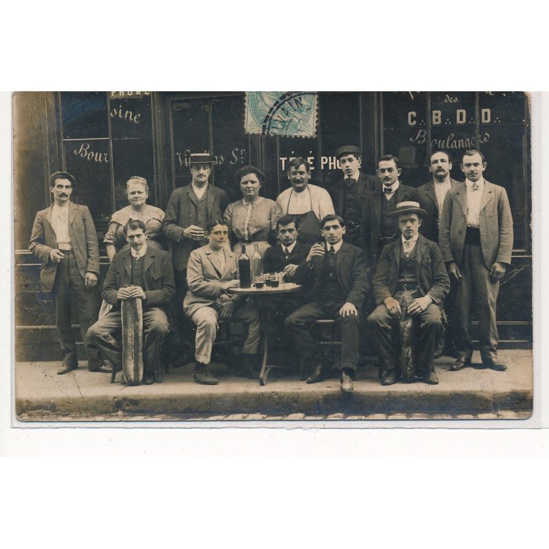 CARTE PHOTO A LOCALISER : paris(?) cafe, apero, vin - etat