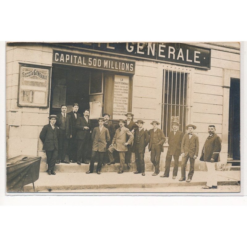 CARTE PHOTO A LOCALISER : banque societe generale, capital 500 millions - tres bon etat
