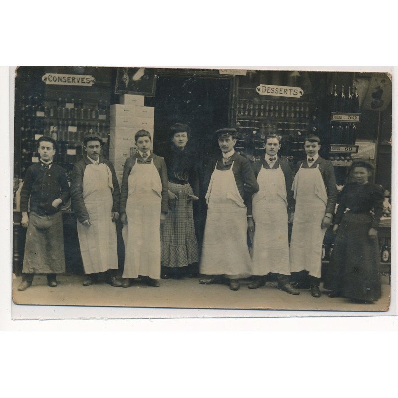 CARTE PHOTO A LOCALISER : paris, epicerie, conserves, desserts - etat