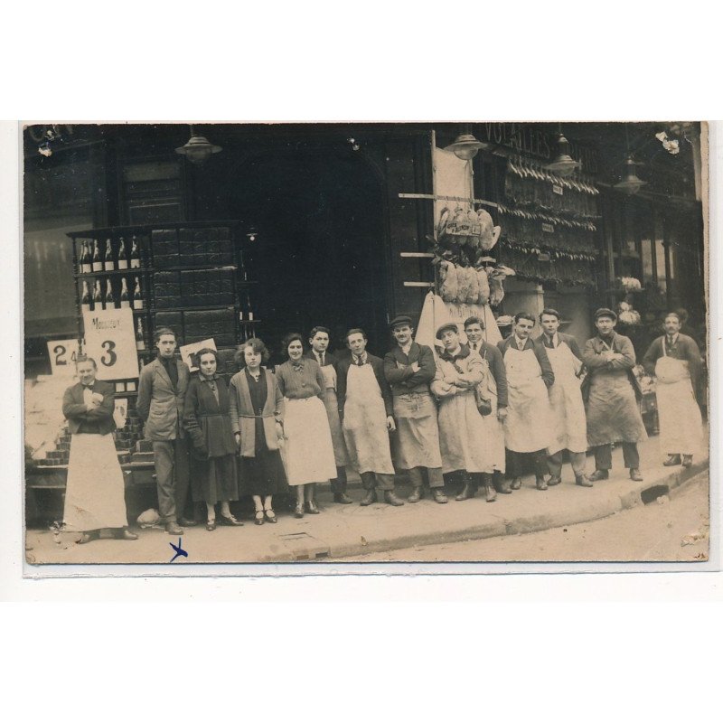 CARTE PHOTO A LOCALISER : paris(?) epicerie - etat