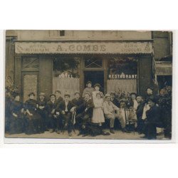 CARTE PHOTO A LOCALISER : paris(?) hotel restaurant A. Combe - etat