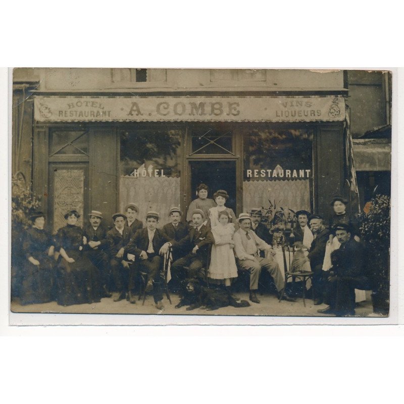 CARTE PHOTO A LOCALISER : paris(?) hotel restaurant A. Combe - etat