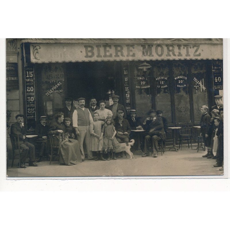 CARTE PHOTO A LOCALISER : paris(?) biere moritz - tres bon etat