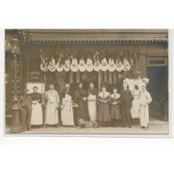 CARTE PHOTO A LOCALISER : paris(?) boucherie - tres bon etat