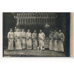 CARTE PHOTO A LOCALISER : paris(?) boucherie - etat