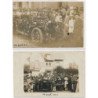 CARTE PHOTO A LOCALISER : fete, automobile 2CPA - tres bon etat
