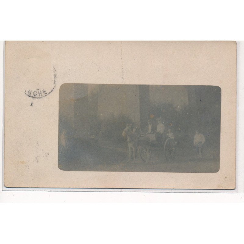 CARTE PHOTO A LOCALISER : cachet de la manche, attelage, pont - etat