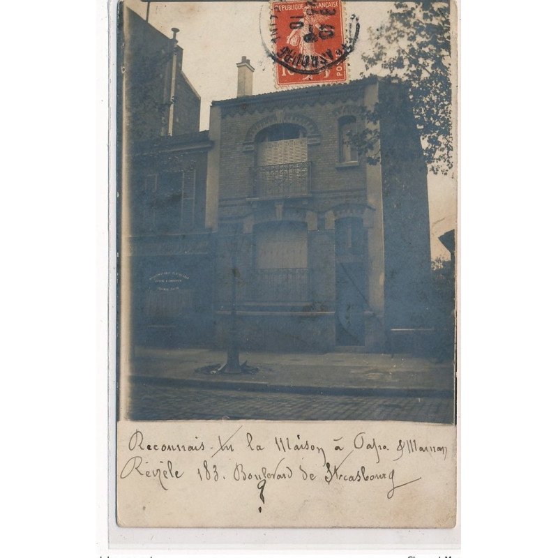 CARTE PHOTO A LOCALISER : 183 boulevard de strasbourg, region parisienne - tres bon etat