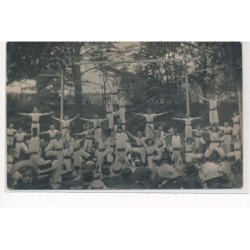 CARTE PHOTO A LOCALISER : lyon(?) concours de gymnastique, corbon montée saint-sebastien 21 - etat