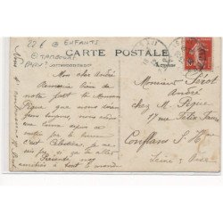 CARTE PHOTO A LOCALISER :enfants, tambours, paris(?) - tres bon etat