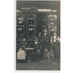CARTE PHOTO A LOCALISER : paris(?) café barbier - etat