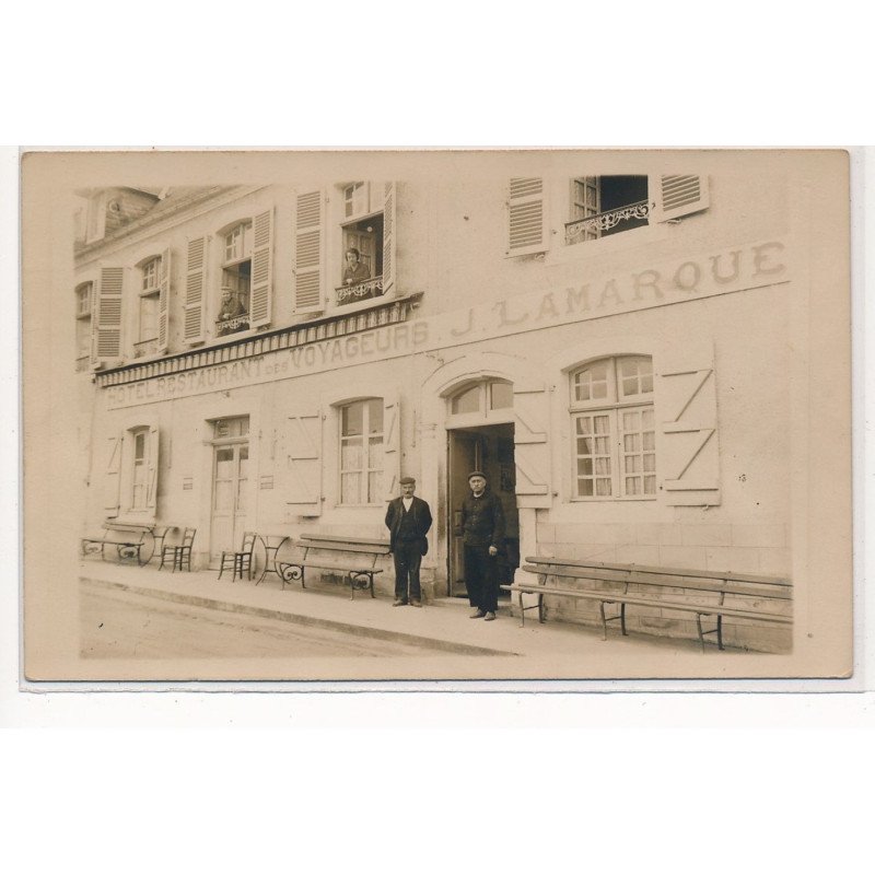CARTE PHOTO A LOCALISER : hotel restaurant des voyageurs J. Lamarque - tres bon etat