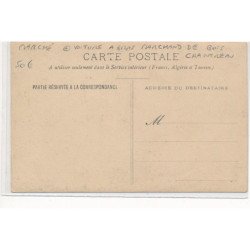 CARTE PHOTO A LOCALISER : marché voiture à bras marchand de bois, chantreau - tres bon etat
